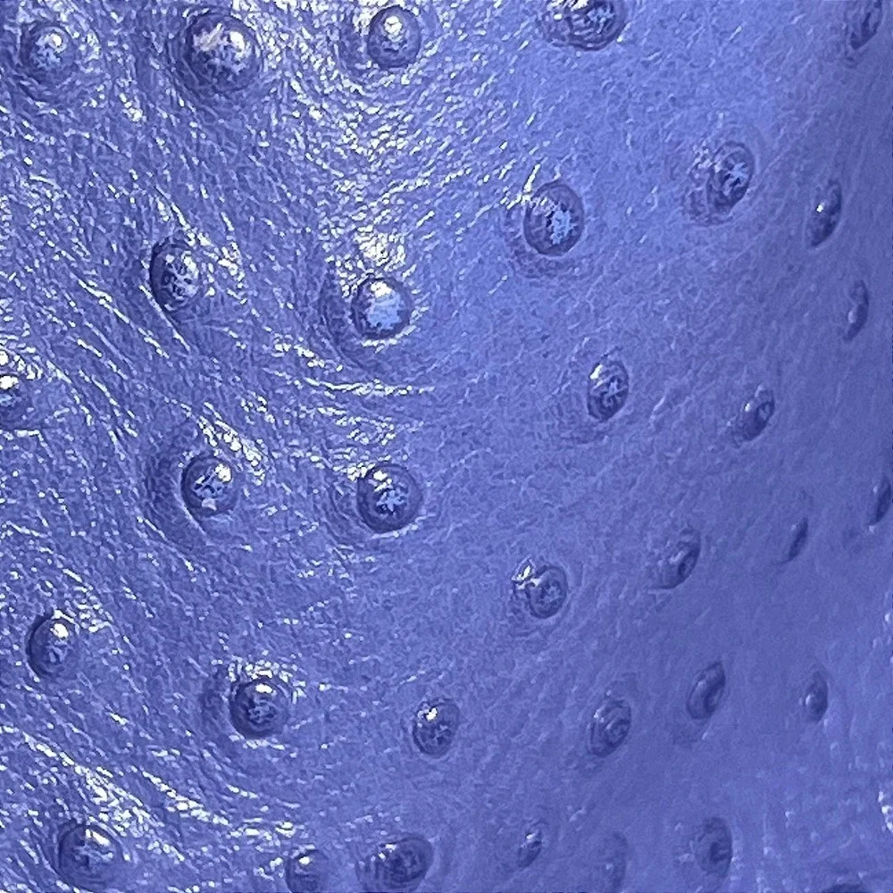 Brahmin Norah periwinkle ostrich-embossed leather satchel shoulder strap include